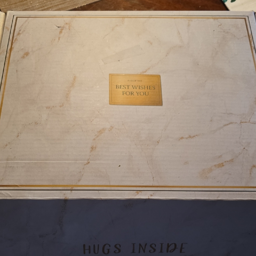 Elegant Cream Gift Box with Gold Accents